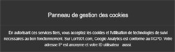 Panneau de gestion des cookies